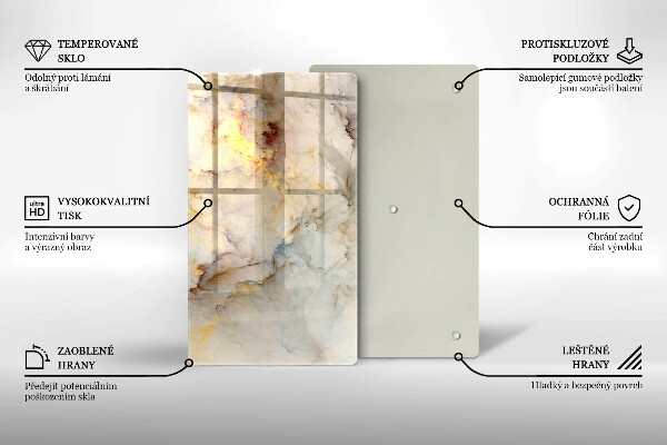 Deska kuchenna szklana Tekstura marmur ze złotem