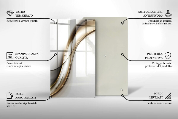 Deska kuchenna szklana Łagodne linie abstrakcja