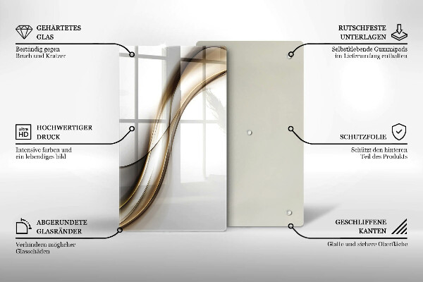 Deska kuchenna szklana Łagodne linie abstrakcja