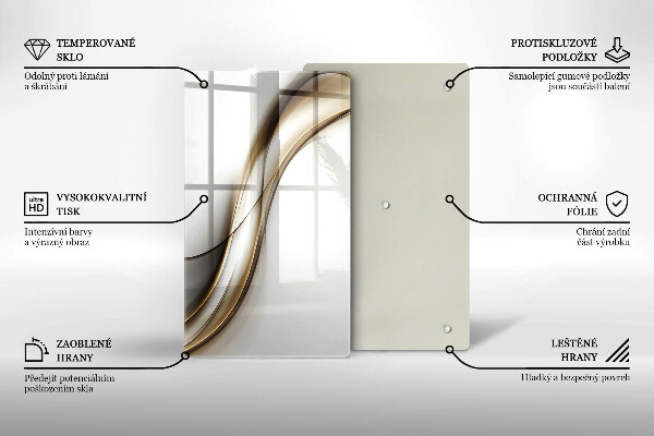 Deska kuchenna szklana Łagodne linie abstrakcja