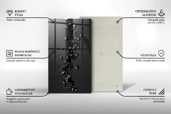 Deska kuchenna szklana Kształty 3D abstrakcja