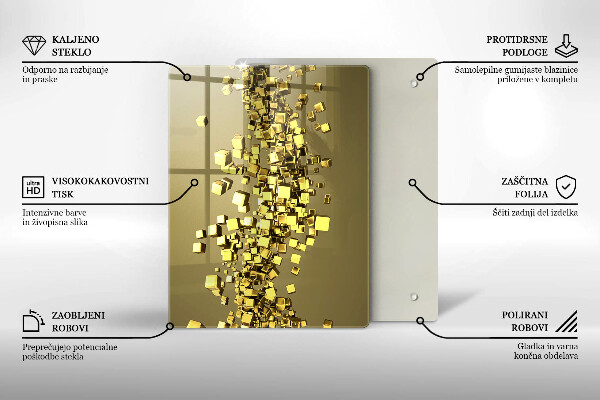 Deska kuchenna szklana Kształty 3D abstrakcja