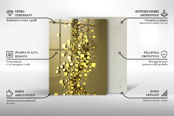 Deska kuchenna szklana Kształty 3D abstrakcja