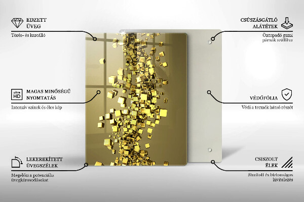 Deska kuchenna szklana Kształty 3D abstrakcja