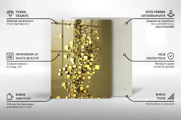Deska kuchenna szklana Kształty 3D abstrakcja