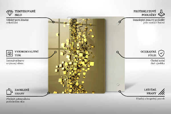 Deska kuchenna szklana Kształty 3D abstrakcja