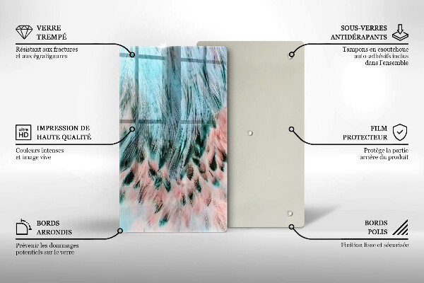 Deska kuchenna szklana Boho ptasie pióra