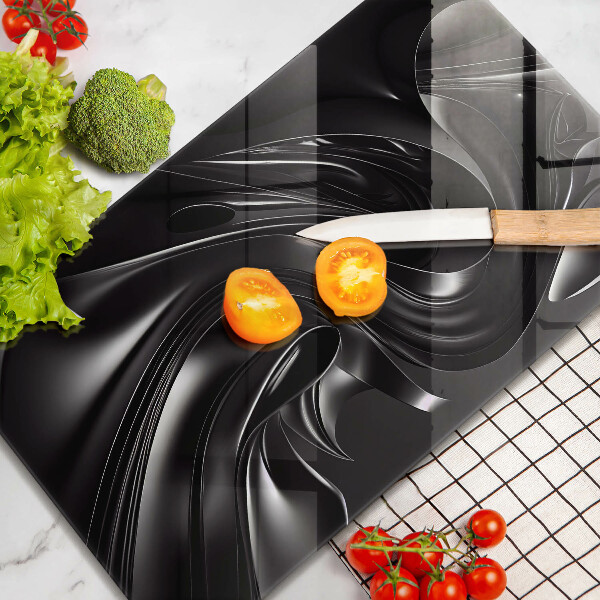 Deska kuchenna szklana Abstrakcja czarna masa