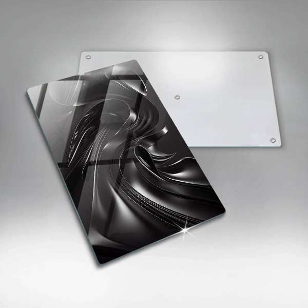 Deska kuchenna szklana Abstrakcja czarna masa