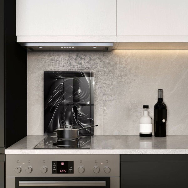 Deska kuchenna szklana Abstrakcja czarna masa