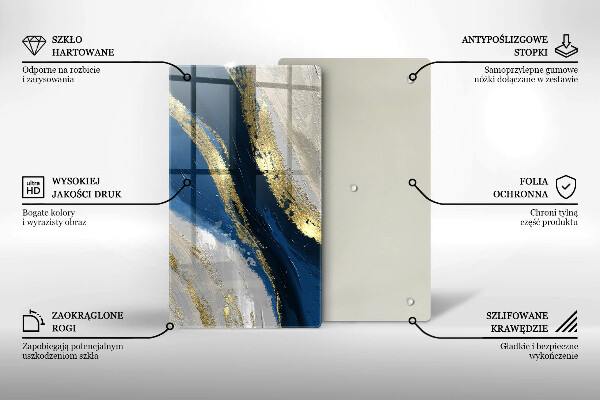 Deska kuchenna szklana Tekstura ze złotem