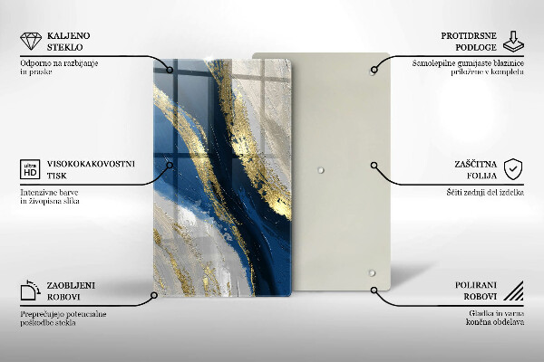 Deska kuchenna szklana Tekstura ze złotem