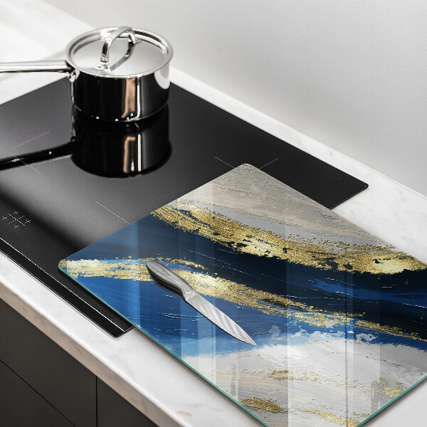 Deska kuchenna szklana Tekstura ze złotem