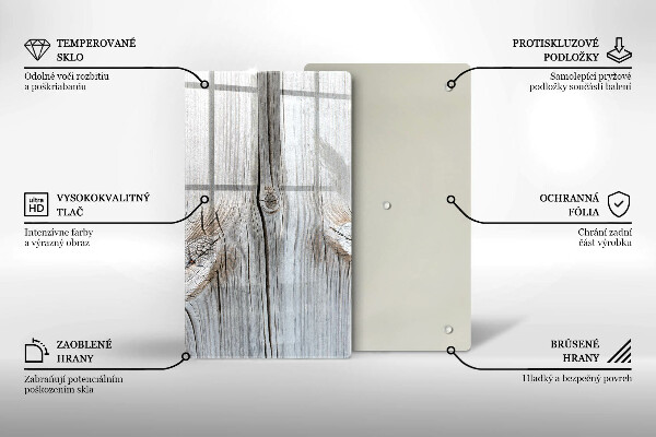 Deska kuchenna szklana Jasna struktura drewna