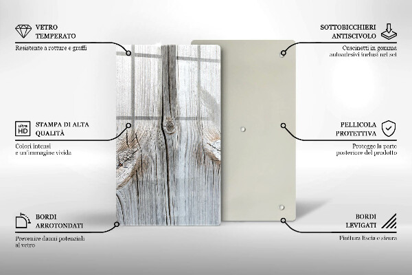 Deska kuchenna szklana Jasna struktura drewna