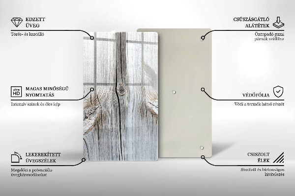 Deska kuchenna szklana Jasna struktura drewna