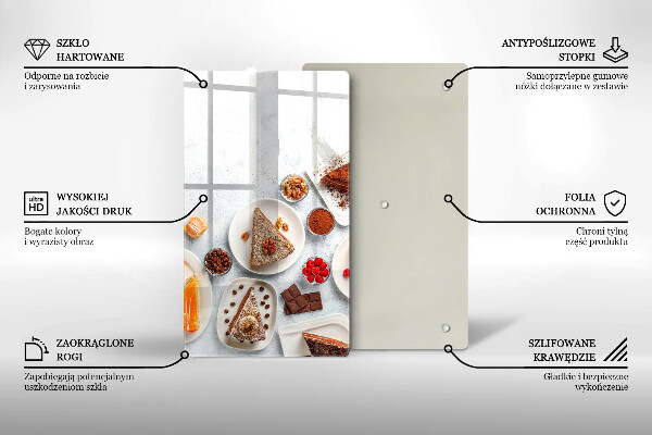 Deska kuchenna szklana Słodkości ciasta