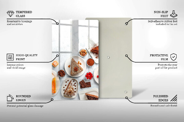 Deska kuchenna szklana Słodkości ciasta
