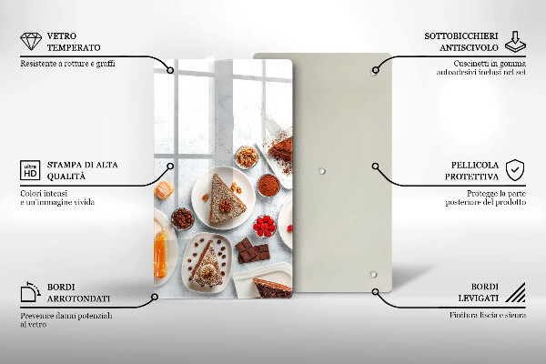 Deska kuchenna szklana Słodkości ciasta