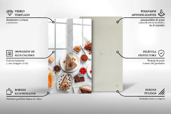 Deska kuchenna szklana Słodkości ciasta