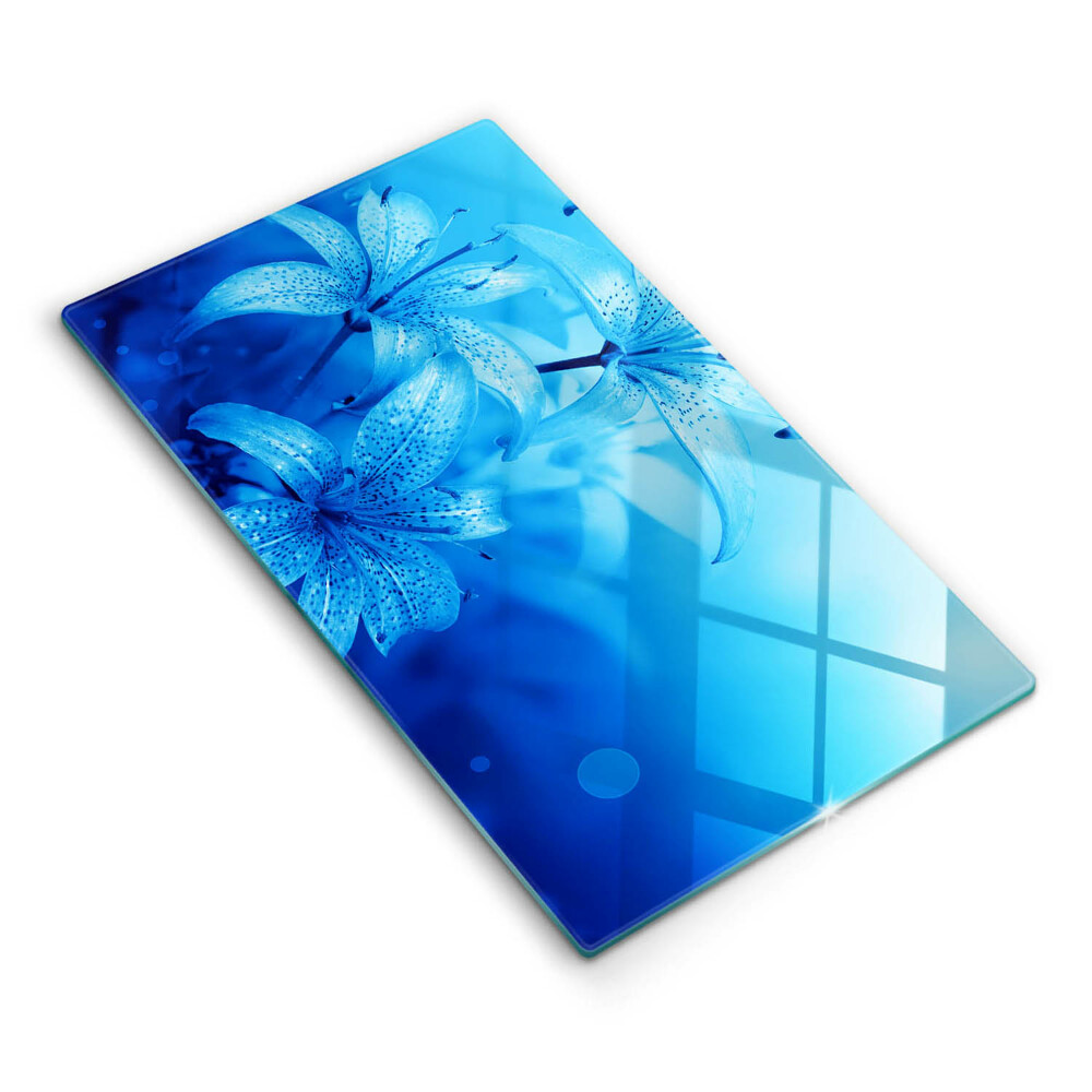 Deska kuchenna szklana Błękitne kwiaty