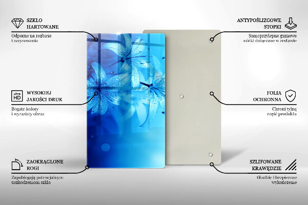 Deska kuchenna szklana Błękitne kwiaty