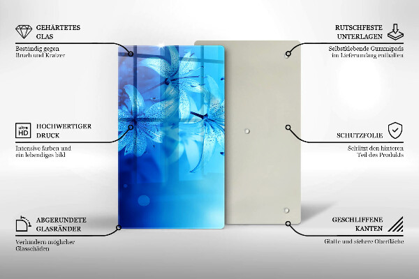 Deska kuchenna szklana Błękitne kwiaty