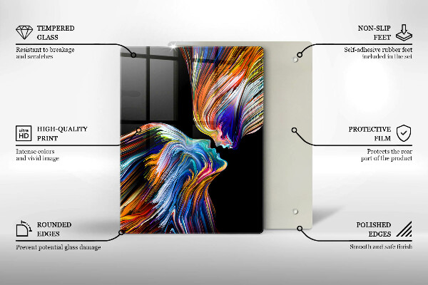 Deska kuchenna szklana Błękitne kwiaty