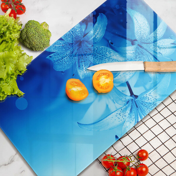 Deska kuchenna szklana Błękitne kwiaty