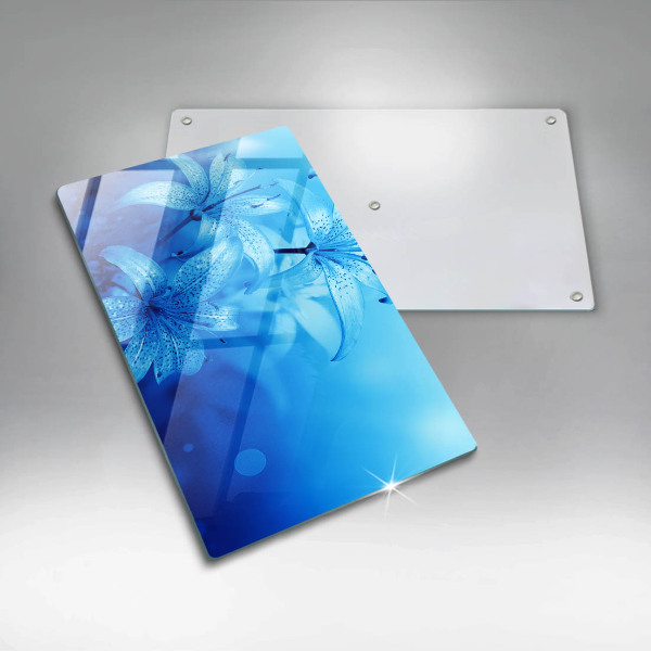 Deska kuchenna szklana Błękitne kwiaty