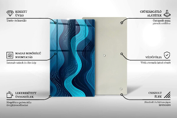 Deska kuchenna szklana Abstrakcyjne fale