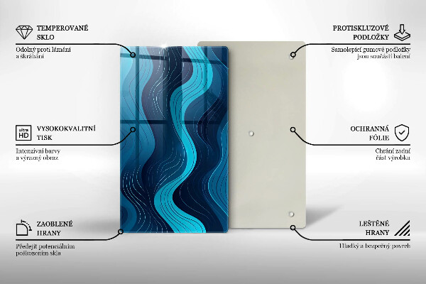 Deska kuchenna szklana Abstrakcyjne fale
