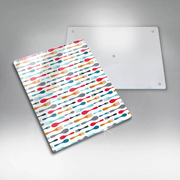 Deska kuchenna szklana Ilustracja łyżki