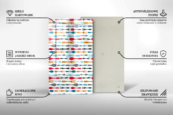Deska kuchenna szklana Ilustracja łyżki