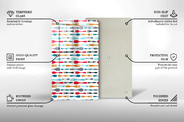 Deska kuchenna szklana Ilustracja łyżki