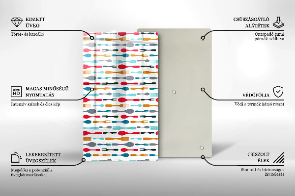 Deska kuchenna szklana Ilustracja łyżki