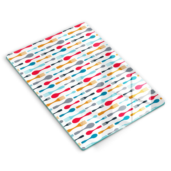 Deska kuchenna szklana Ilustracja łyżki