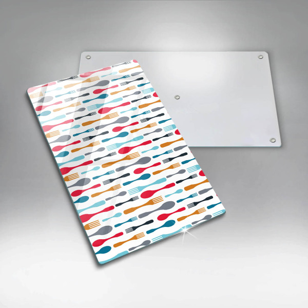 Deska kuchenna szklana Ilustracja łyżki