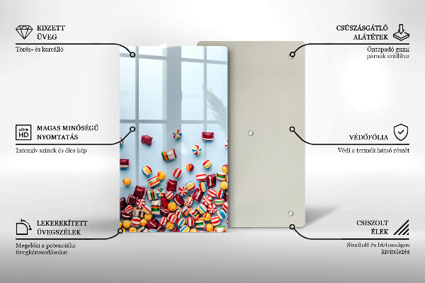 Deska kuchenna szklana Kolorowe cukierki
