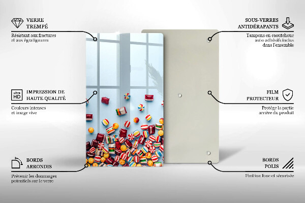 Deska kuchenna szklana Kolorowe cukierki