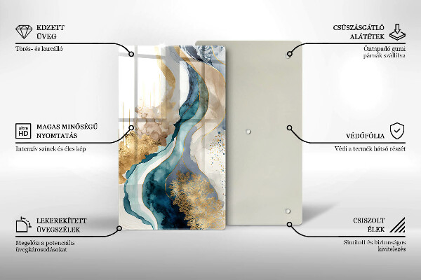 Deska kuchenna szklana Kolorowy marmur