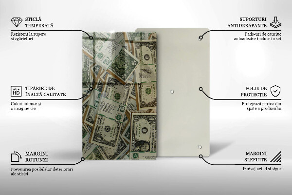 Deska kuchenna szklana Pieniądze dolary