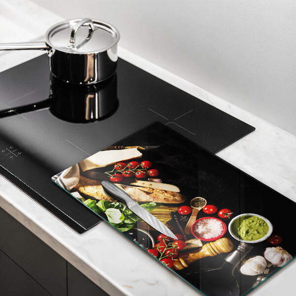 Deska kuchenna szklana Włoskie składniki i przyprawy