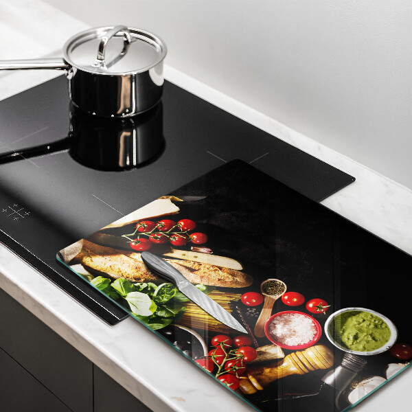 Deska kuchenna szklana Włoskie składniki i przyprawy