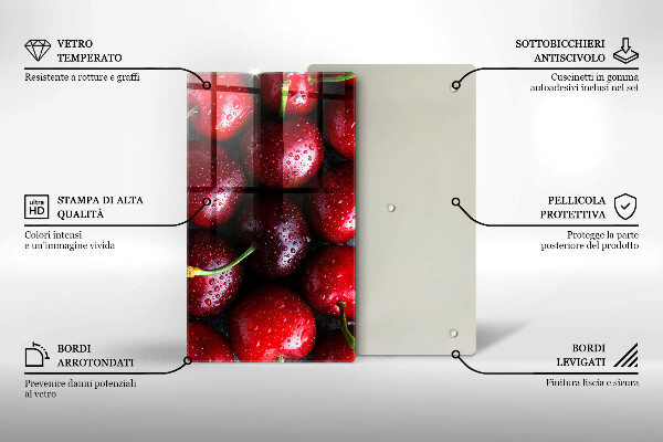 Deska kuchenna szklana Zbliżenie na wiśnie