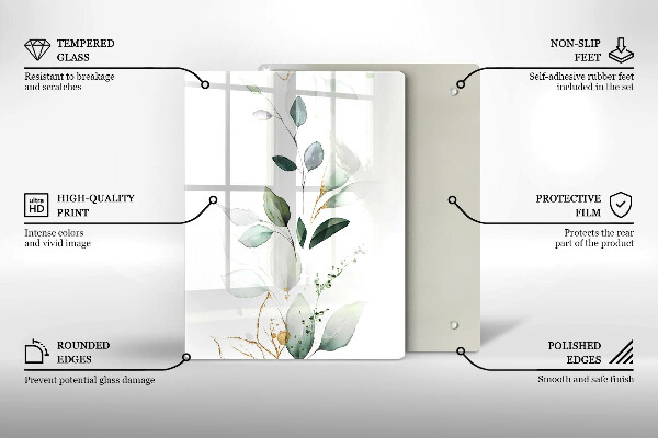 Deska kuchenna szklana Zielone dynie