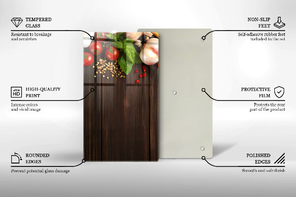 Deska kuchenna szklana Warzywa na stole