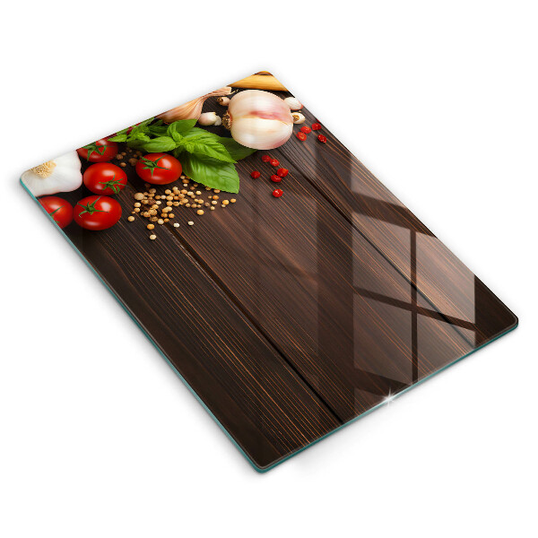 Deska kuchenna szklana Warzywa na stole