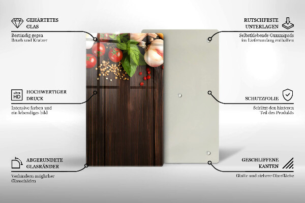 Deska kuchenna szklana Warzywa na stole