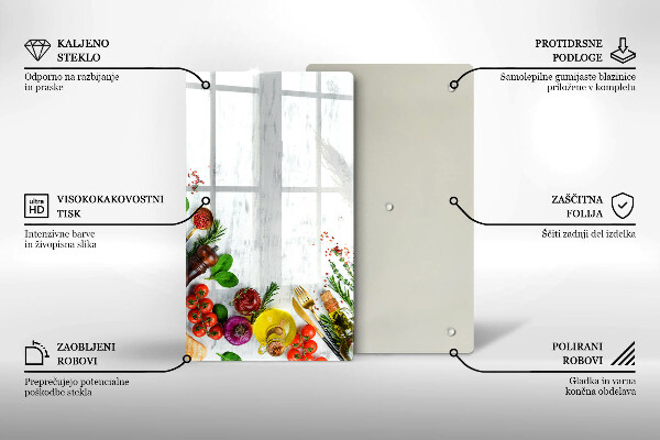 Deska kuchenna szklana Warzywa i przyprawy